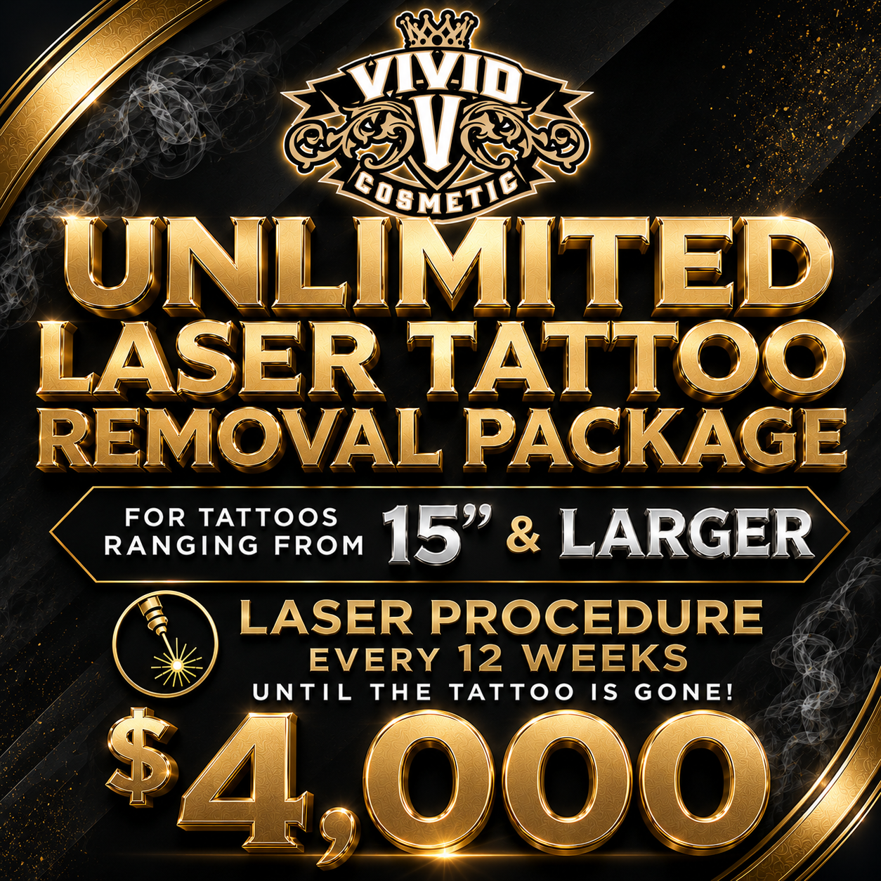 Unlimited Laser Tattoo Removal (15" & Larger")